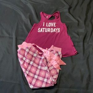 *Justice Twist back tank jogger p.j. Set